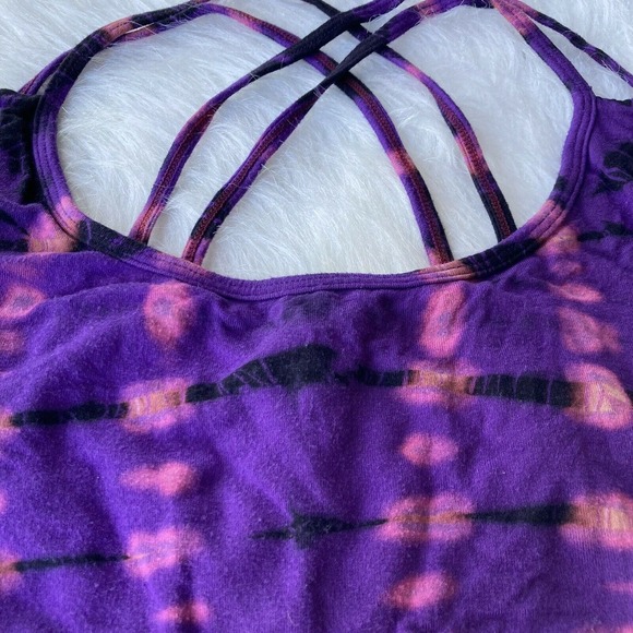 Tela Designs Bralette Sz M (Fits up to XL) Tie Dye Purple Hand Dyed Festival - Picture 2 of 8